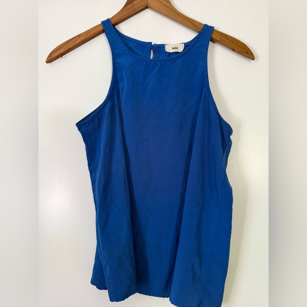 Tobi Blue Tank Top with Crew Neckline